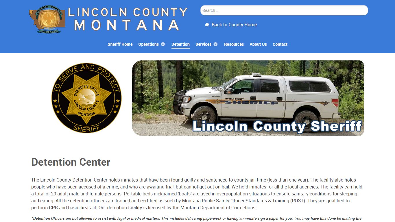 Lincoln County Sheriff Detention - Lincoln County Montana